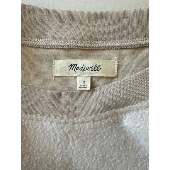 Madewell Resourced Brushed Side Button Oversized Relaxed Fit Sweatshirt Tan M - Picture 9 of 13